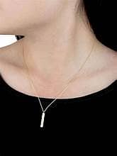Golden vertical bar Necklaces for girls and boys 5