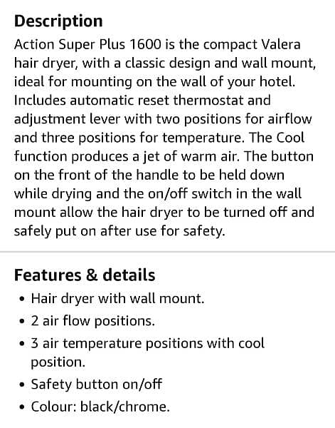 Valera Brand Hair dryer 3