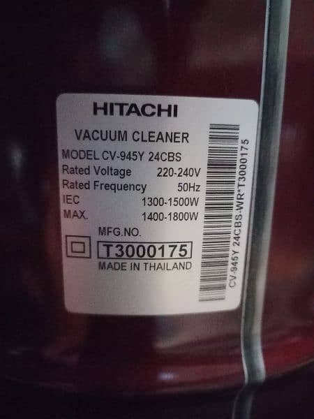 Hitachi Vacuum Cleaner CV-945Y 1800W 1