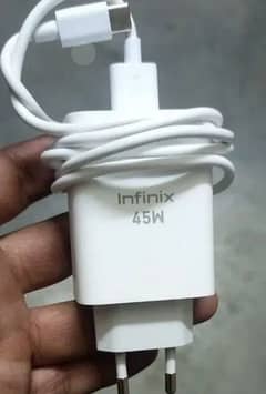 Infinix 45 wat super fast original box wala charger 03129572280