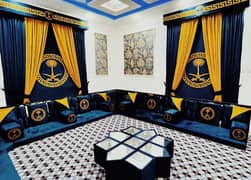 interior designing / sofa set / qaleen / curtains / majlis / rugs