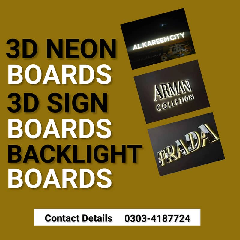 Backlight Boards Acrylic Board, Flex Printing,3D Board, Neon Sign 0