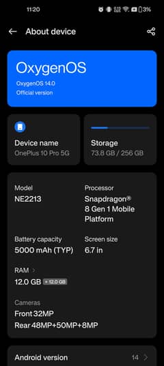 One plus 10 pro non pta sim time avail 4mnt 12 256 with 80 watt chager 0