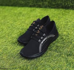 Mens caual breathable fashion sneakers -JF018, black