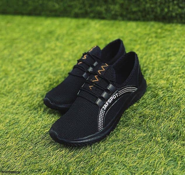 Mens caual breathable fashion sneakers -JF018, black 0