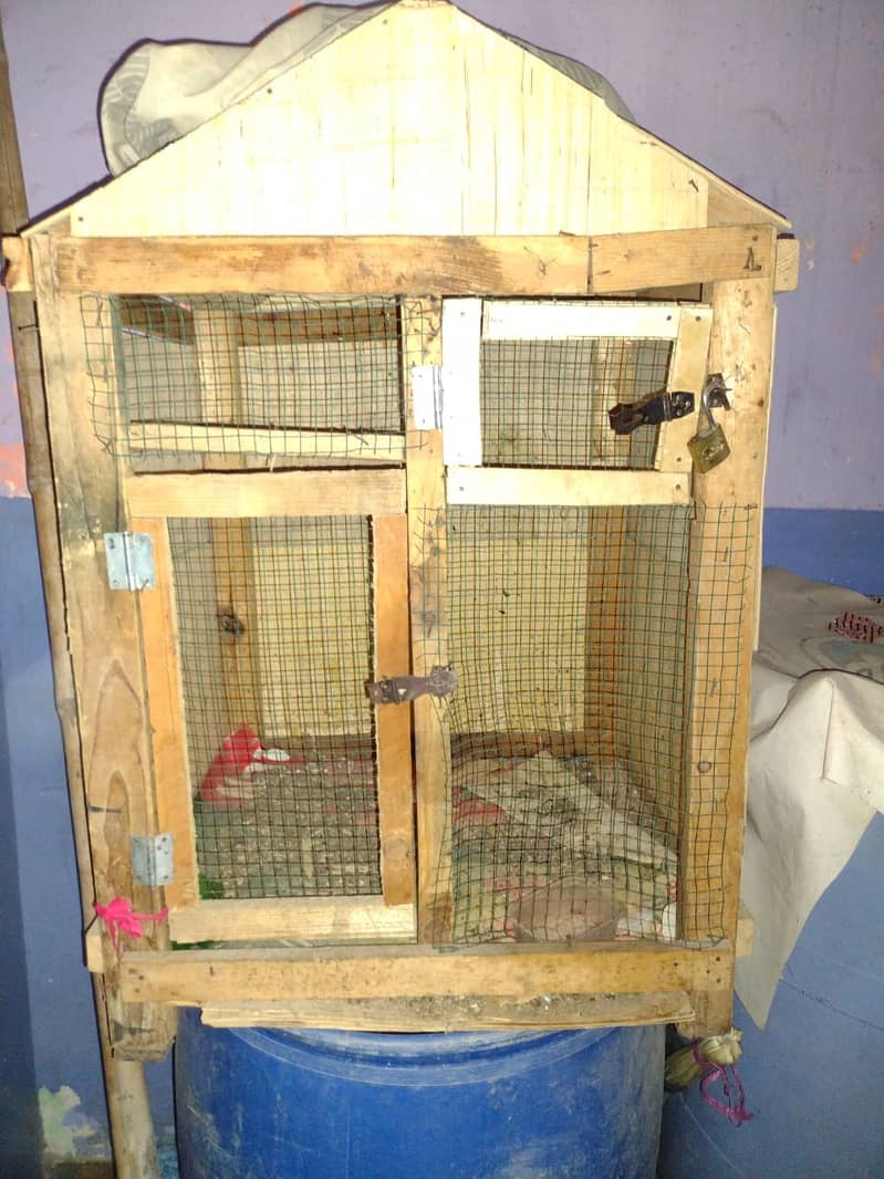Wooden cage for birds and hens | Pinjra 0