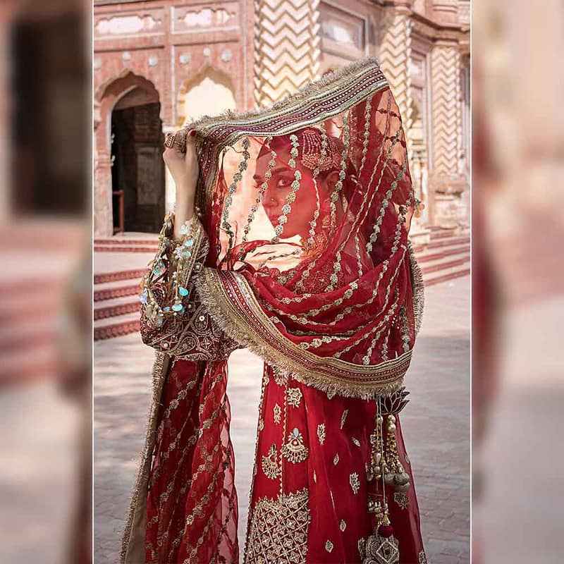 MNR Bridal Lehnga Gharara | Barat Dress | Wedding Dress Unstitched 1