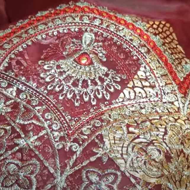 MNR Bridal Lehnga Gharara | Barat Dress | Wedding Dress Unstitched 4