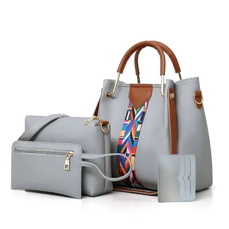 Shoulder Bag|Top Handle Satchel Purse |4Pcs PU Leather Ladies Hand Bag 4