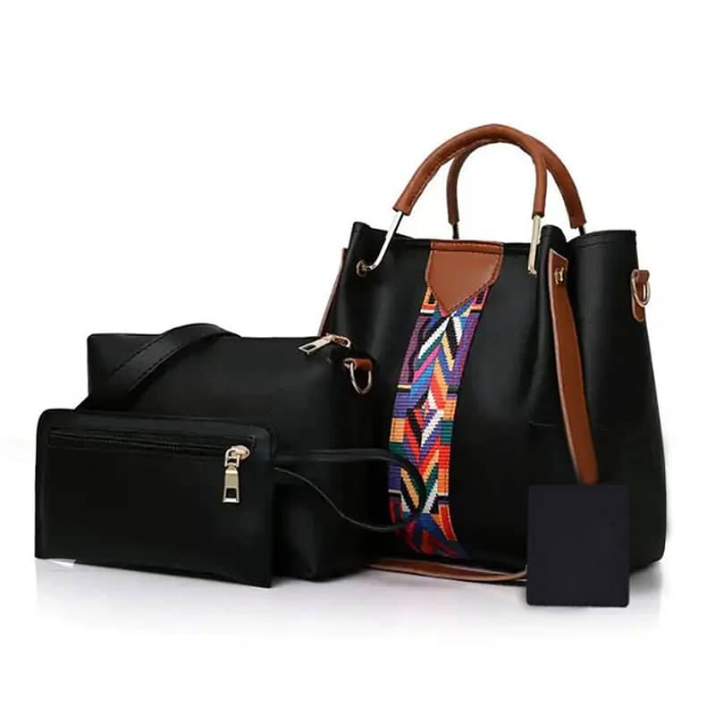 Shoulder Bag|Top Handle Satchel Purse |4Pcs PU Leather Ladies Hand Bag 5