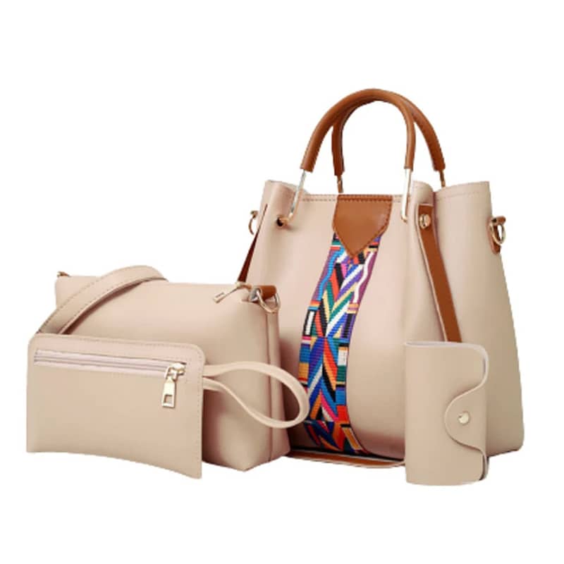 Shoulder Bag|Top Handle Satchel Purse |4Pcs PU Leather Ladies Hand Bag 6