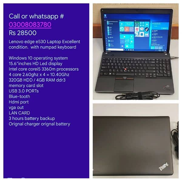 Laptops available in low prices contact or WhatsApp # 03OO/8O83780 8