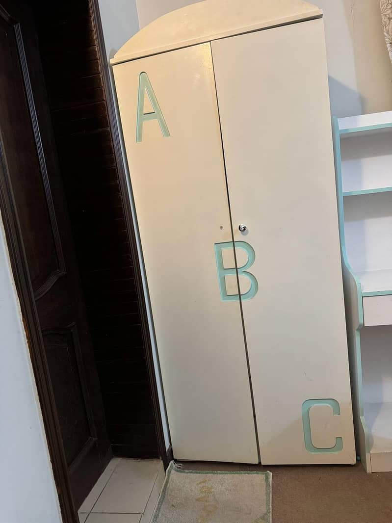 single bed set /side table/study table/clothes cupboard/mattress 4