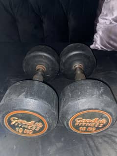 Goodlife Fitness 10KG Rubber-Coated Dumbells 0