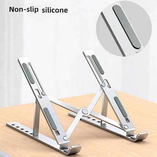 Aluminum Laptop stand 18 inch with non slip silicon 1