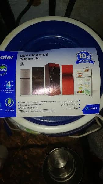 Haier fridge medium sized with 10 years warranty. no  03155443321 4