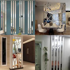 Acrylic Mirror | Strips | Silver | Golden | Wall Stickers | Home Decor