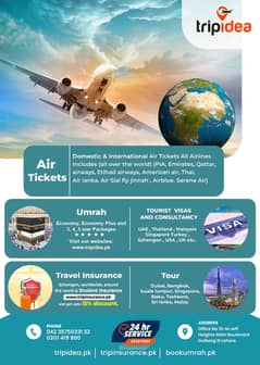 Air Tickets, Visit Visas ,Travel Health Insurance ,Tours and Umrah
