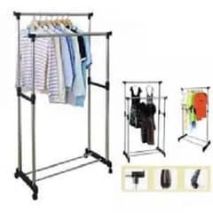 Double Pole Cloth hanging Rack with Shoe Stand Laundry Rack With Tire