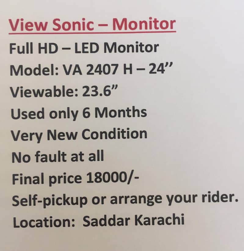 Monitor - View Sonic 5