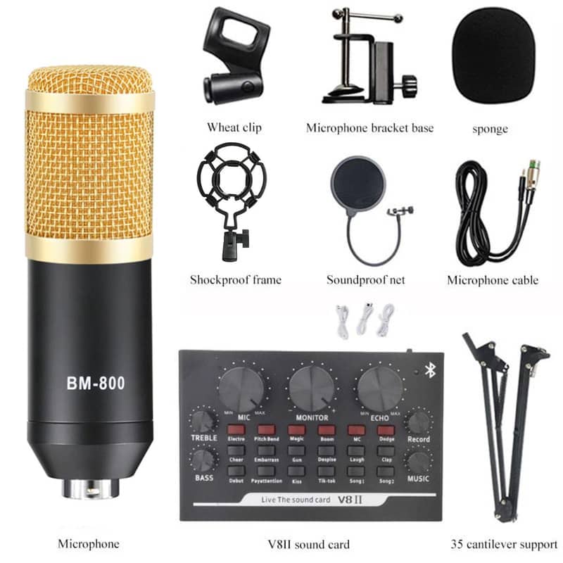 BM800 microphone for voice over, youtube video recording podcast mic 0