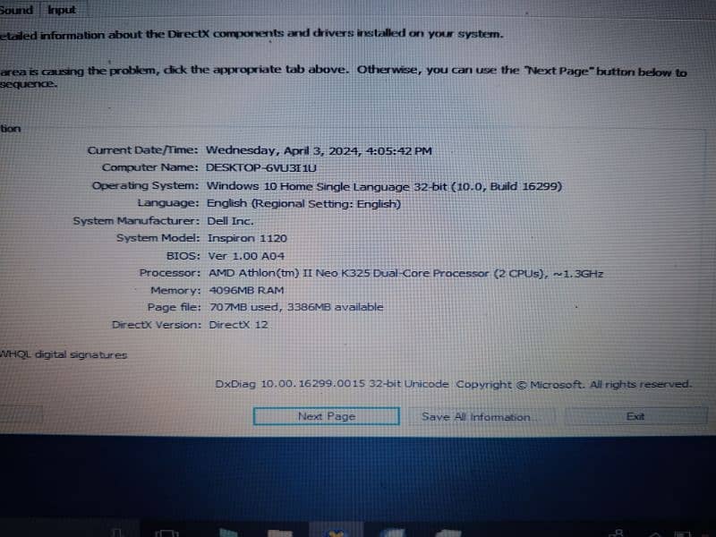 Laptop Dell Like New 10/10 Battery 3 hour sale Exchange 4GB 300 Hard 9