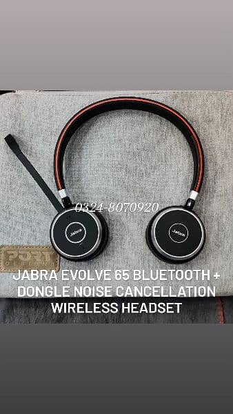 Jabra Evolve 65 Bluetooth Wireless Microphone Headset Noise Cancelling 1