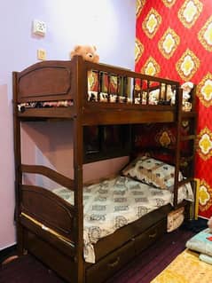 good condition wooden bunk bed for sale