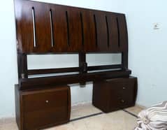 bed set / wooden bed with side draws