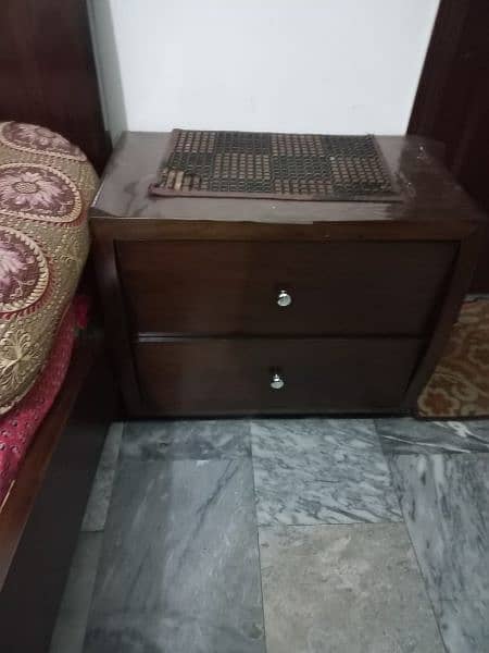 bed set / wooden bed with side draws 2