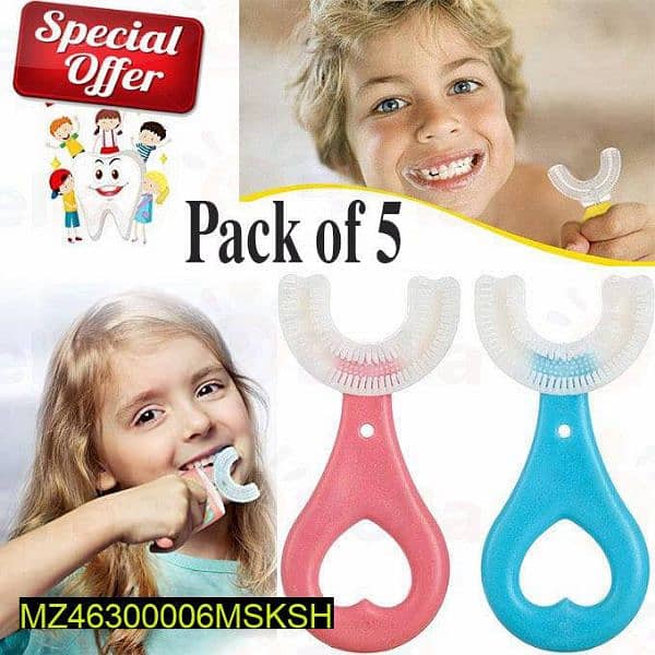pack of 5 baby U shaped toothbrushes 1