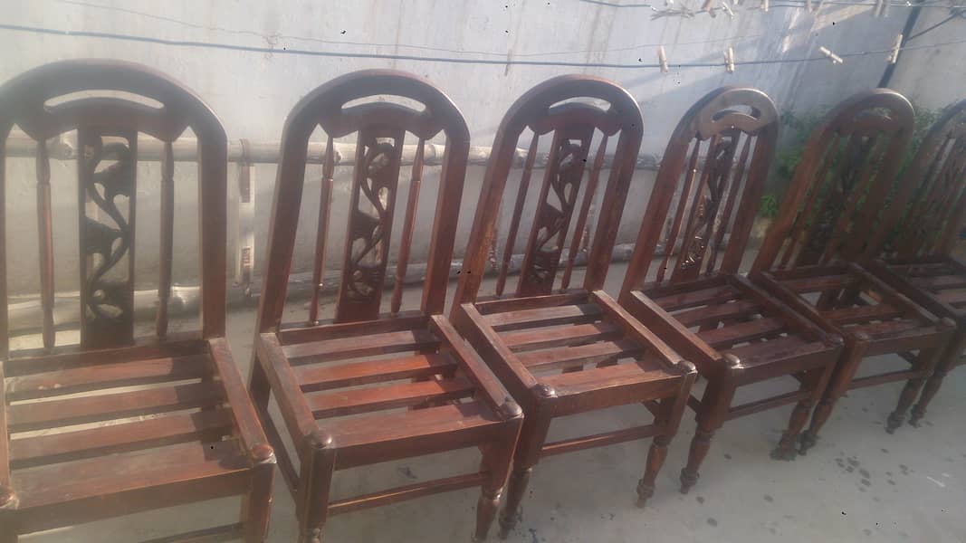 Used Solid Wood Chairs 6 Piece Urgent Sale 4
