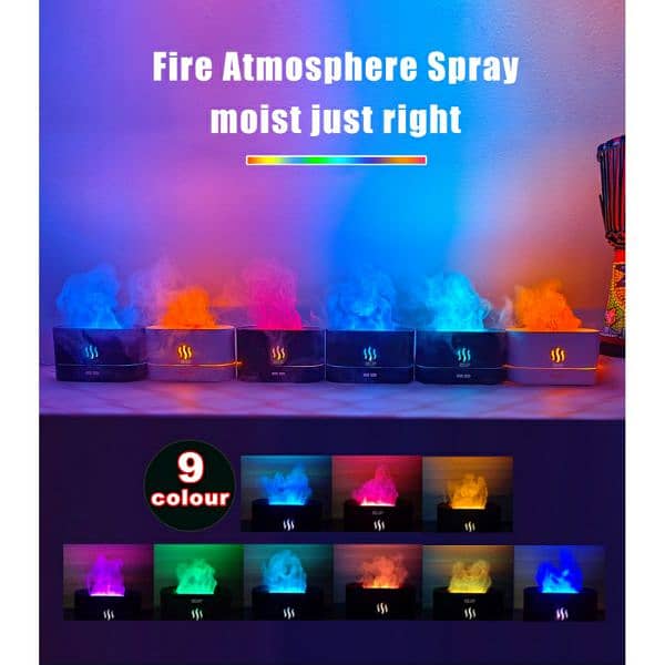 3D LED Simulation Night Light Ultra Silent Air Humidifier 7