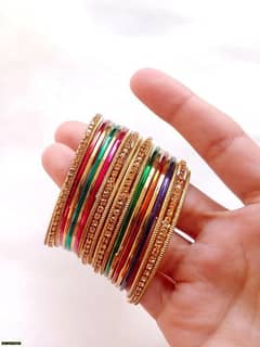 22 PCs Multicolour Bangles For Eid Special, With Free Home Delivery