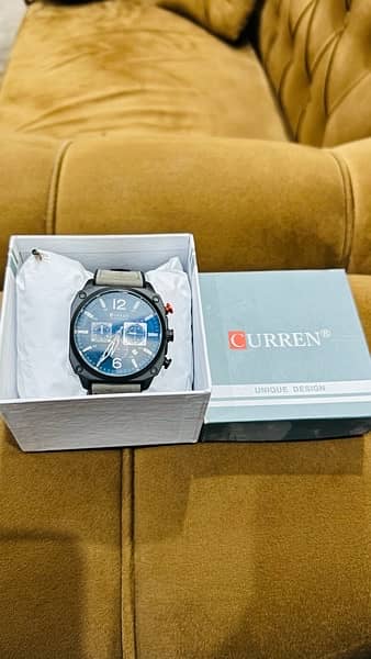 Curren brand chronograph watch for men with brand box 4