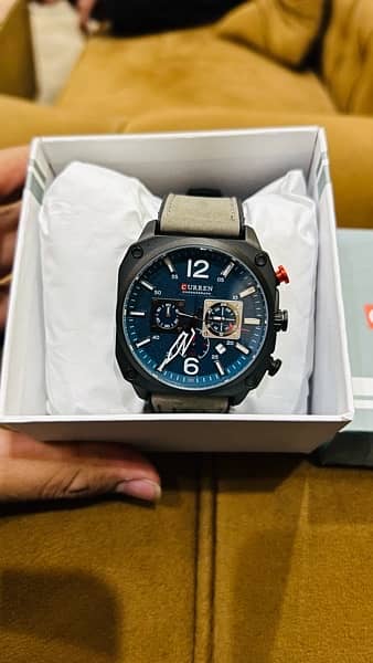 Curren brand chronograph watch for men with brand box 5