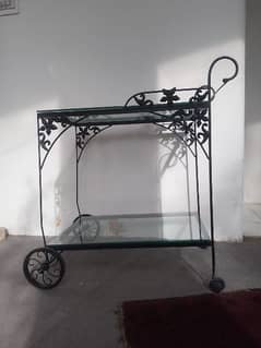 Tea cart in wrought iron