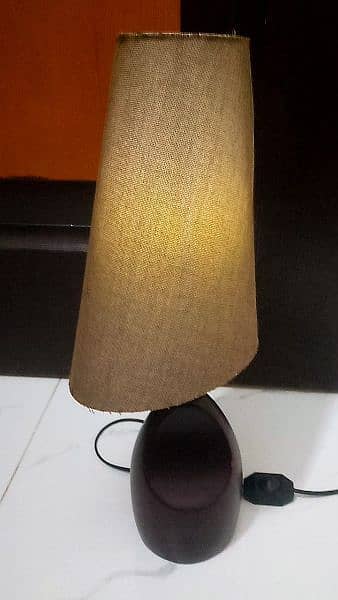 wooden side table lamp only one piece 2