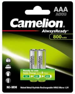 Camelion Rechargeable Cell, Batteries AAA 800mah