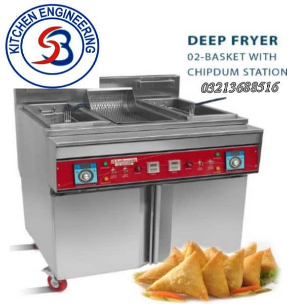 Pizza oven China/ local commercial Double Deep Fryer cafe equipment 0