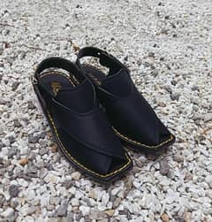 New men's handmade Peshawari chappal shoes _black