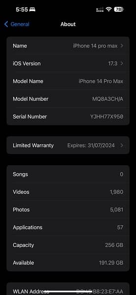iPhone 14 pro max 256Gb dual physical approved. 7