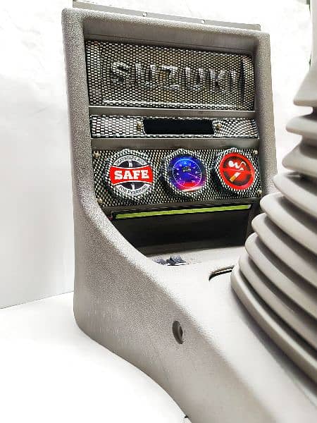 Suzuki Mehran Carbon Fiber Console Box with LED Light 1