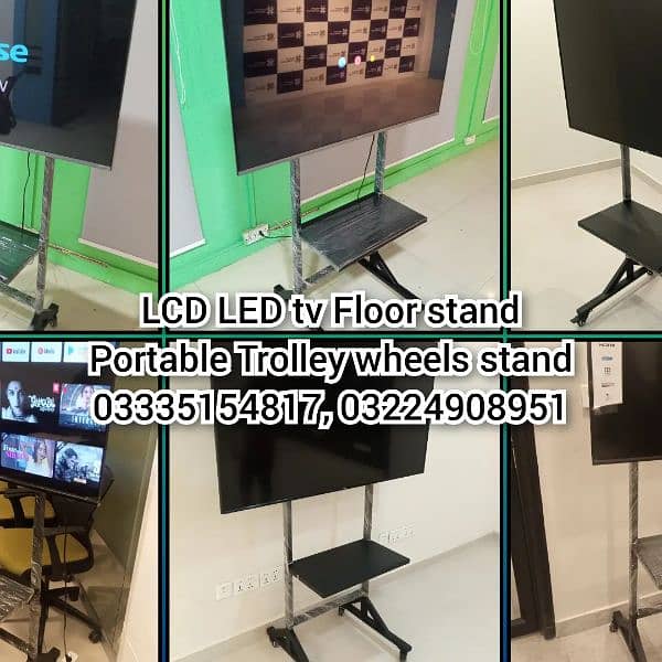 Floor stand for LCD LED tv with wheel office home institute media expo 1