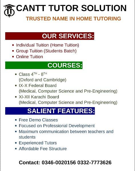 Home Tutors available 0