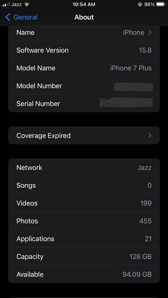 I Phone 7 plus ,Pta approved, 128 gb,fingerprint=ok ,origional pannel 6