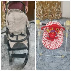 Italian Pram 20k/Baby pram/stroller/Carry Cot/Baby Swing 12k for sale