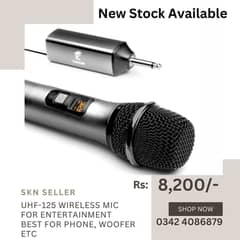 New Stock (UHF K-125 Wireless Chargeable Microphone Handheld or Mic)