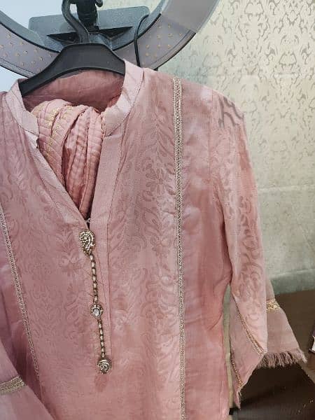 Tea pink 3 pc stitched suit in size M 1
