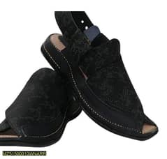 Men's Leather Textured  Peshawari Chappal 0